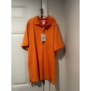 SWIMS Repreve Orange Dotted Montauk Polo Shirt Men's XL NWT Preppy Office Golf